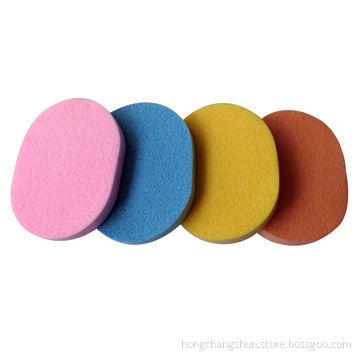 PVA puff for face cleaning, slick surface, large oval shape